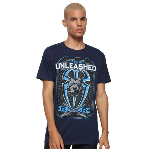 WWE Roman Reigns Big Dog Unleashed Graphic Tee 3X Navy Blue Authentic Cotton - Picture 1 of 7